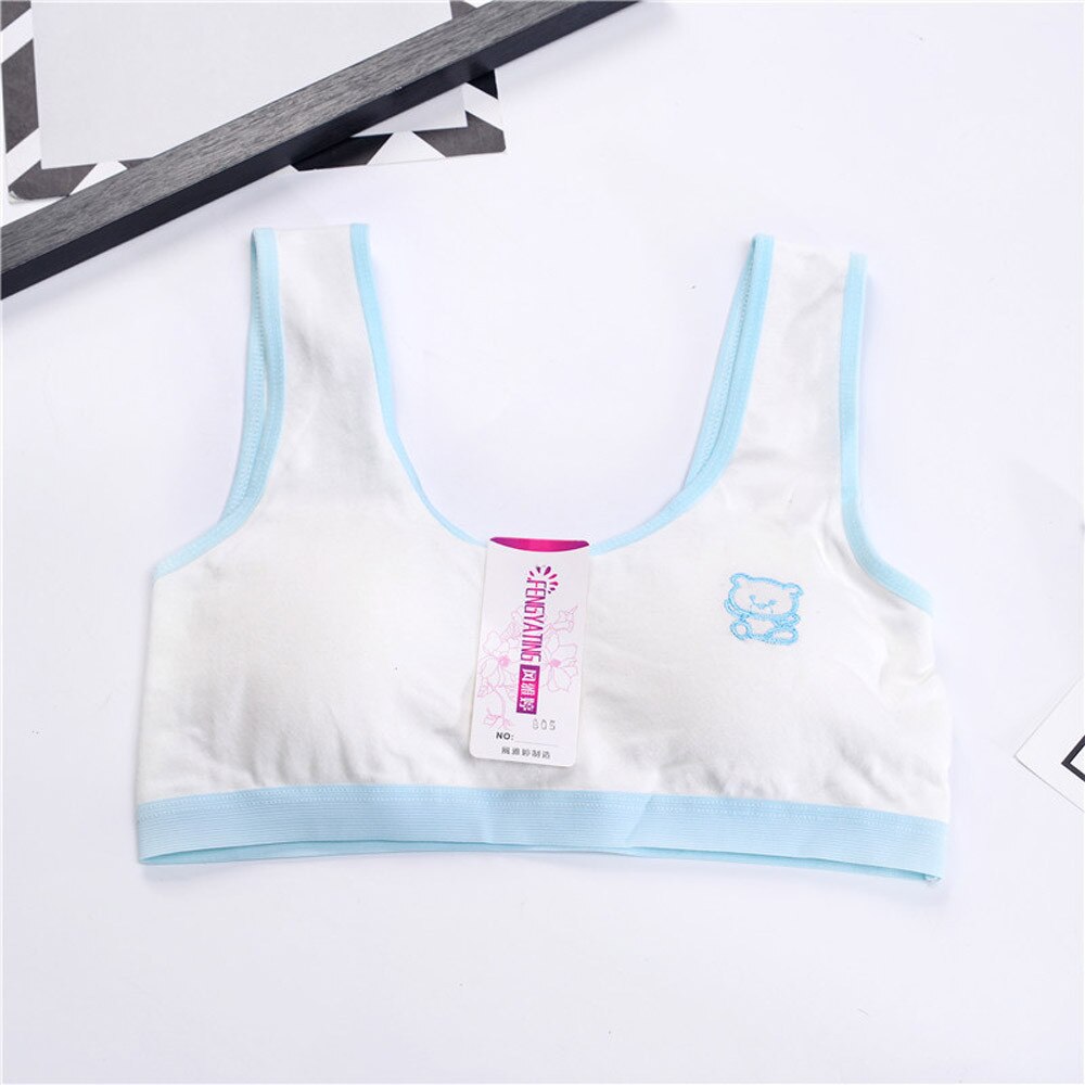 Sport Top Voor Meisjes Mooie Meisjes Afdrukken Ondergoed Beha Vest Kinderen Ondergoed Sport Ondergoed Sport Bh Voor Vrouwen Gym:  Light Blue