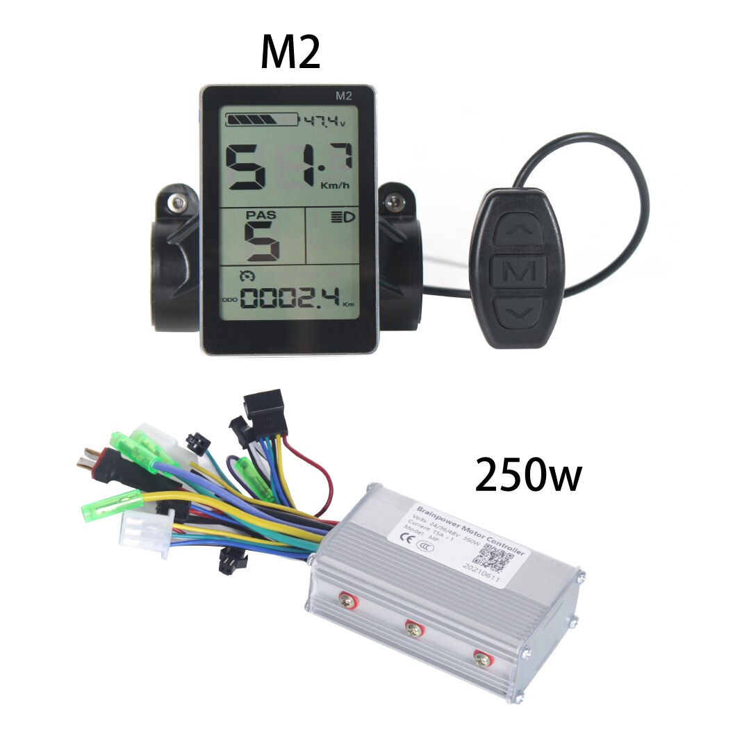 24v/36v/48v 350W 500w Electric Bike Brushless Motor Controller with LCD Display Electric Bicycle Scooter E-bike Parts zemake: M2-250W