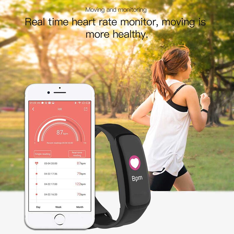 Bingofit smart band armbånd mænd kvinder elektronik til android ios børn smartwatch vandtæt pulsmåler fitness tracker