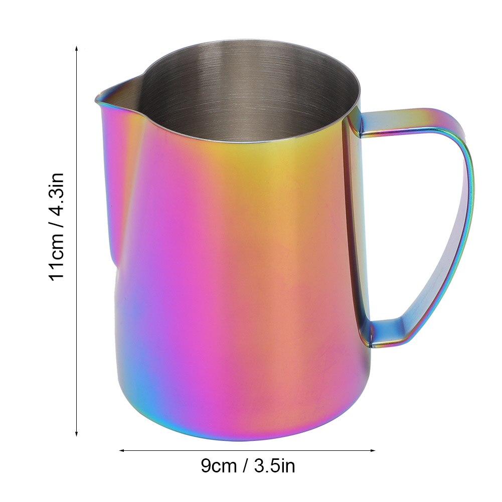 600Ml Roestvrij Staal Koffie Melk Opschuimen Cup Kruik Koffer Pitcher Latte Art Kruik Voor Thuis Koffie Winkel Gebruik: Pink Colorful