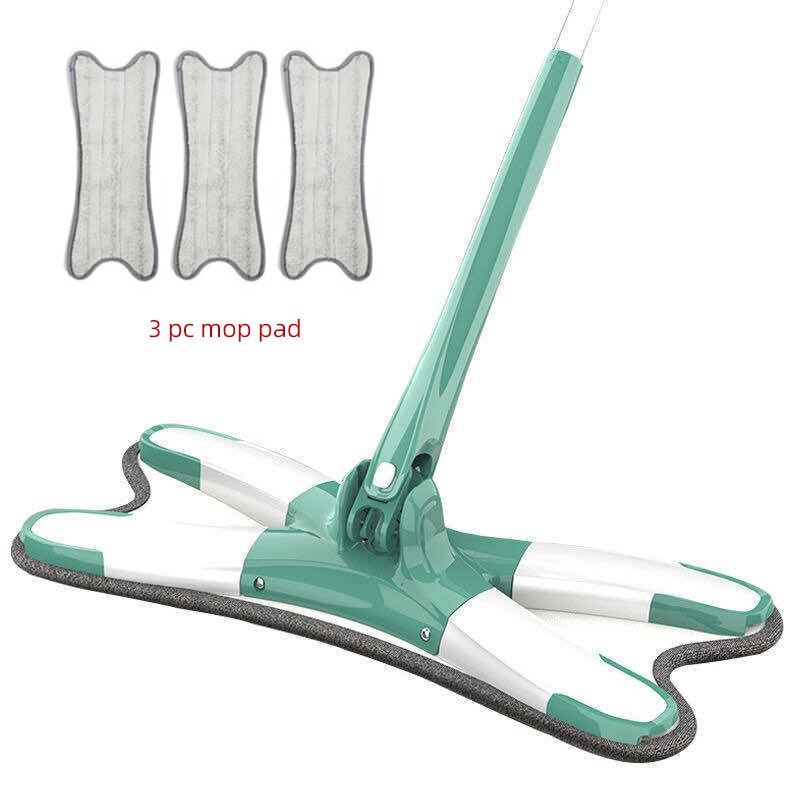 Balai serpillière plat de type X, outil de nettoyage ménager sans les mains, serpillière paresseuse, serpillière à 360 degrés: Rose