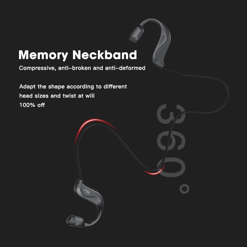 Niye Bone Conduction Shape Headphones Open Ear Wireless Earbuds Bluetooth Headset Earphones With Microphone For Running Sports