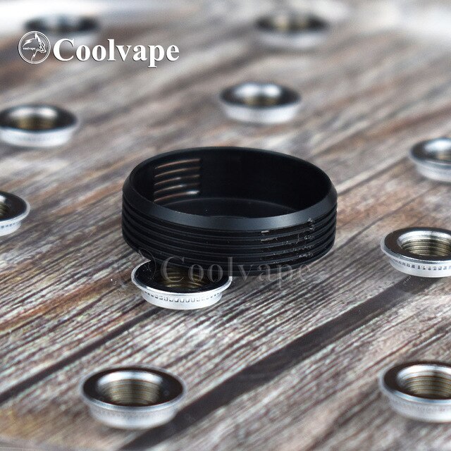 Coolvape 24mm Armor Beauty Ring POM PEI dissipatore di calore in acciaio inossidabile 316 per atomizzatore rda rta 22mm con accessori per serbatoio del flusso d&#39;aria: biack 1 / 4pc