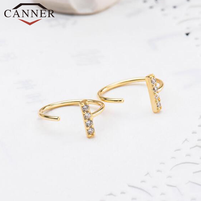 925 Sterling Zilveren Piercing Oor Tragus Kraakbeen Oorbellen Zilver/Goud Kleur Neus Hoop Nose Ring Opening Verstelbare Body Sieraden: 2 gold