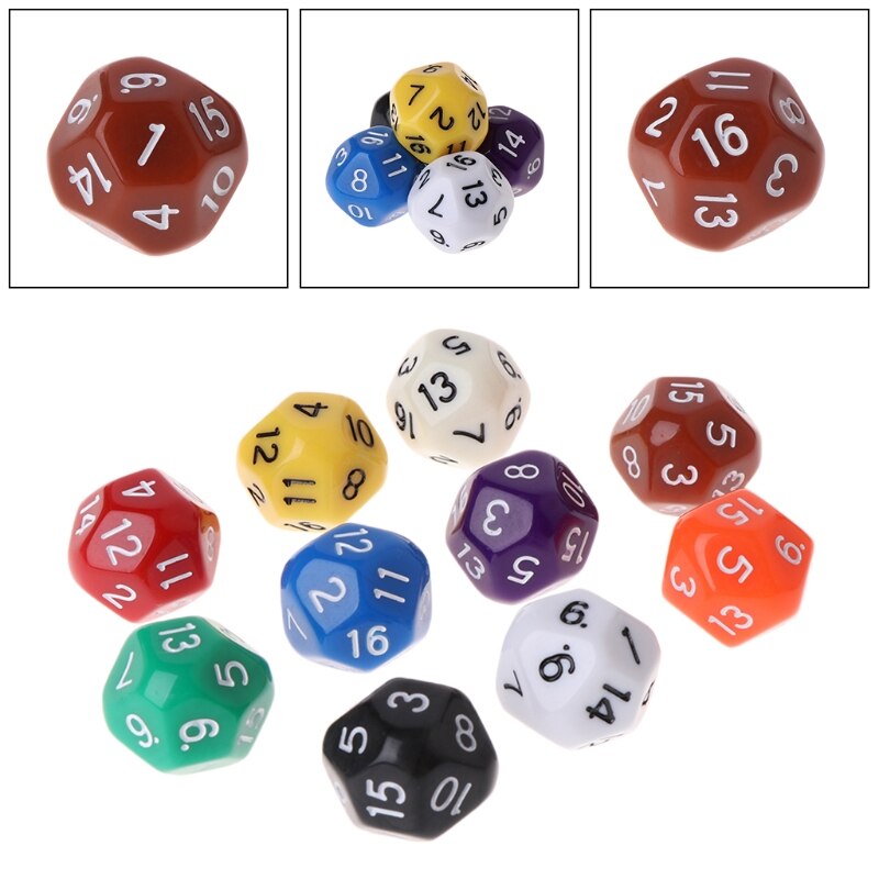 10 stücke 16 Seitige Würfel D16 polyedrisch Würfel Für Tisch Spiele Multi Seiten Würfel für Bord Spiel