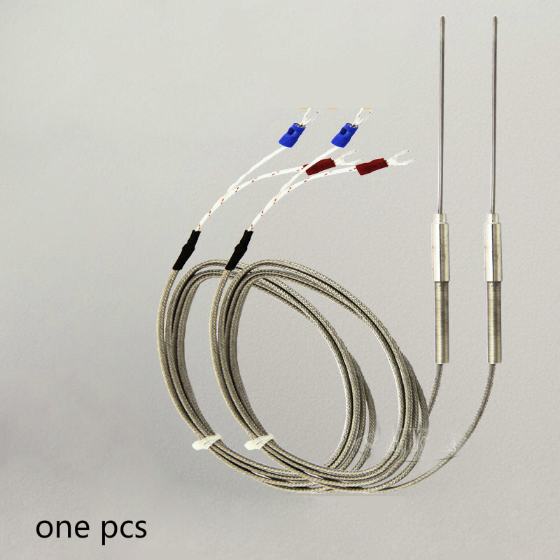 1.5M Cable High temperature probe 100mm 200mm 300mm K type Flexible Probe Thermocouple Temperature Sensor Diameter 1mm to 5mm