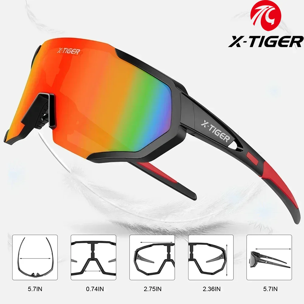 X-tiger landsvägscykel polariserade cykelglasögon  uv400 herr- och damglasögon utomhussporter landsväg mtb cykel ridglasögon solglasögon