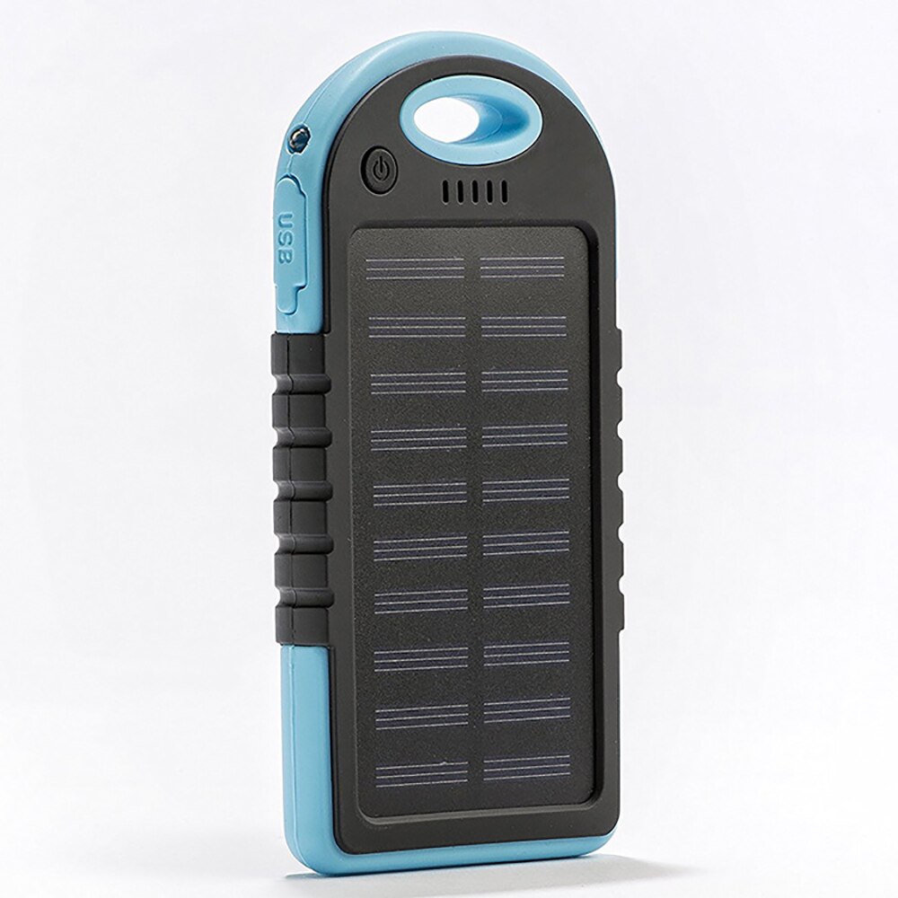 Solar Power Bank Waterdicht Genest Solar Universele Oplader 2 Usb Universele Poorten Externe Lader Powerbank Voor Smartphone: Blue