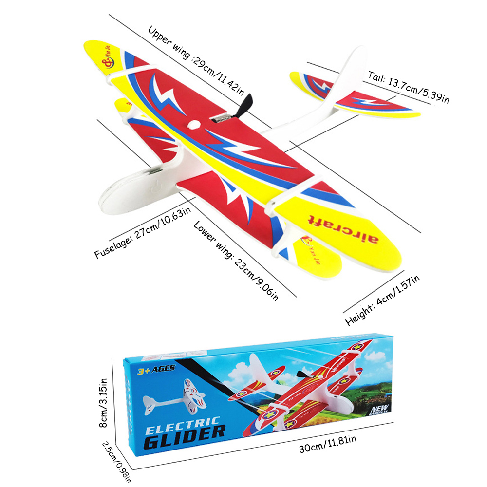 Diy Tweedekker Glider Foam Usb Hand Gooien Fly Vliegtuig Oplaadbare Elektrische Vliegtuigen Model Educatief Speelgoed Voor Kinderen
