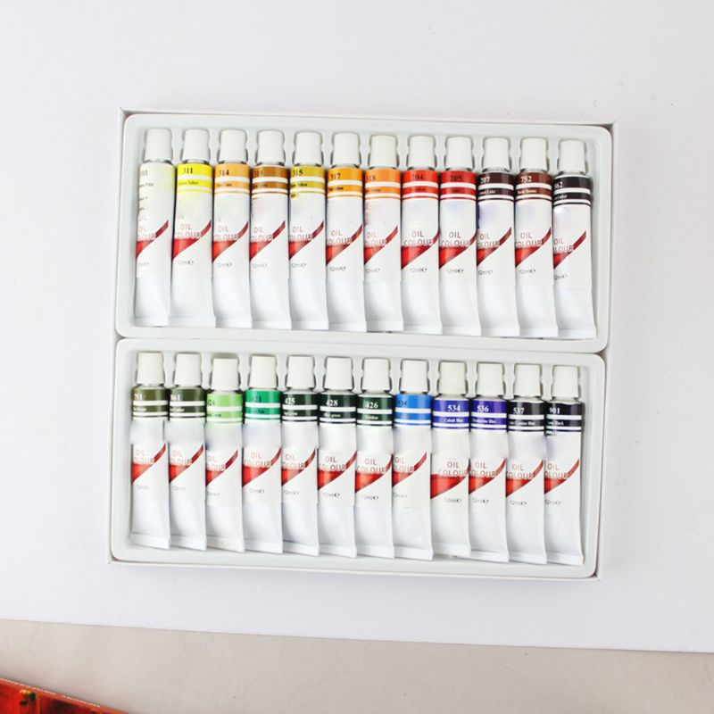 12Ml 12/24 Kleuren Professionele Olieverf Verf Tekening Pigment Buizen Set Kunstenaar Art Supplies Voor Beginner