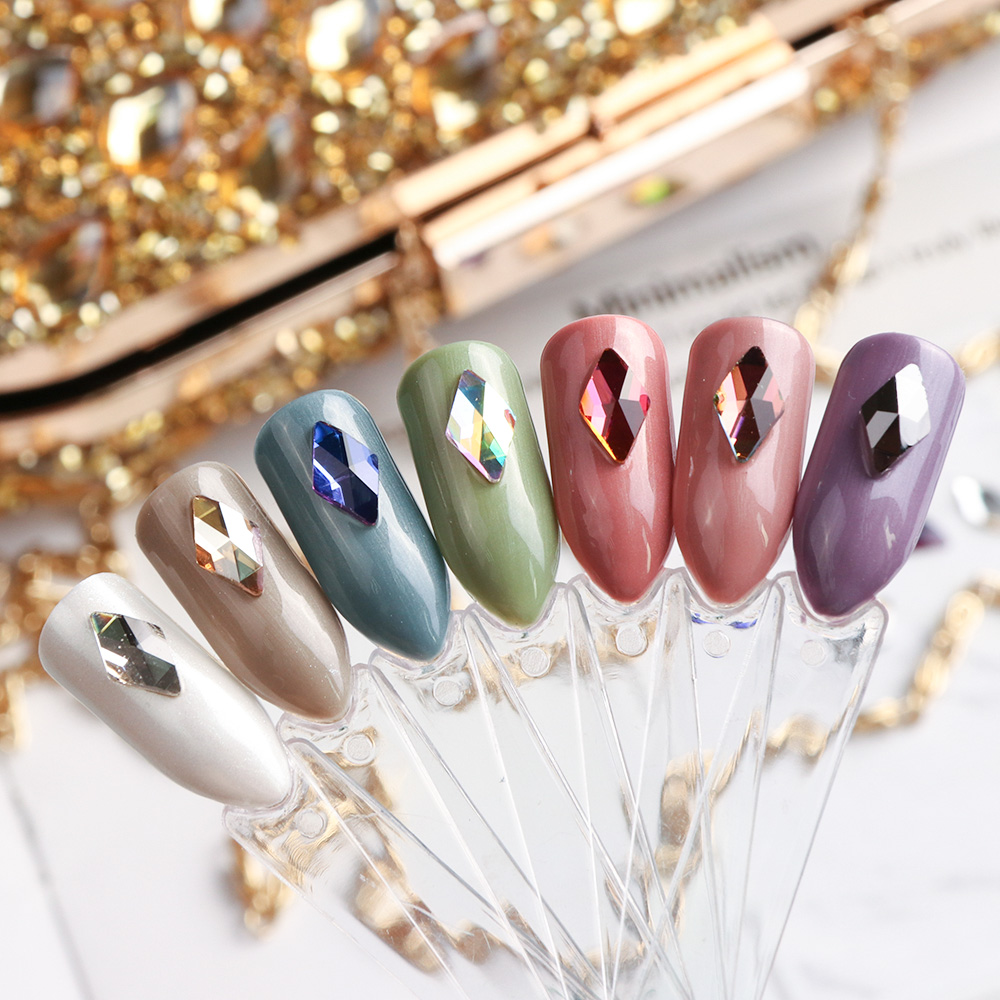 10 pièces losange ongles strass cristaux Flatback verre pierres manucure Nail Art décoration breloques gemme bijoux accessoires JI717