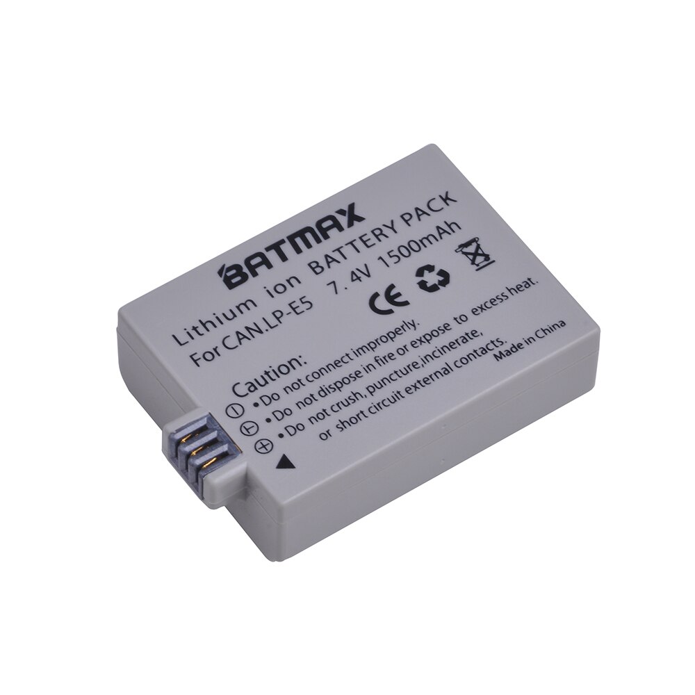Batterie de caméra pour Canon EOS 1500 d 500D 1000D Kiss X3 F Rebel Xsi, 7.4 mAh V LPE5 LP E5, 1 pièce