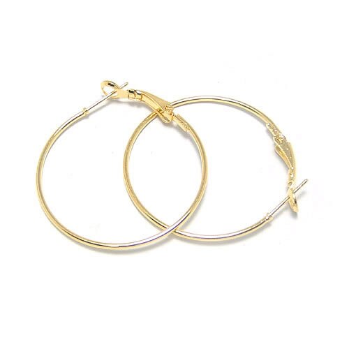 50PCS Diameter 20MM to 70MM Iron Hoop Earrings Big Loop Earrings Ring Diy Jewelry Findings Accessories: Gold Color / 30MM