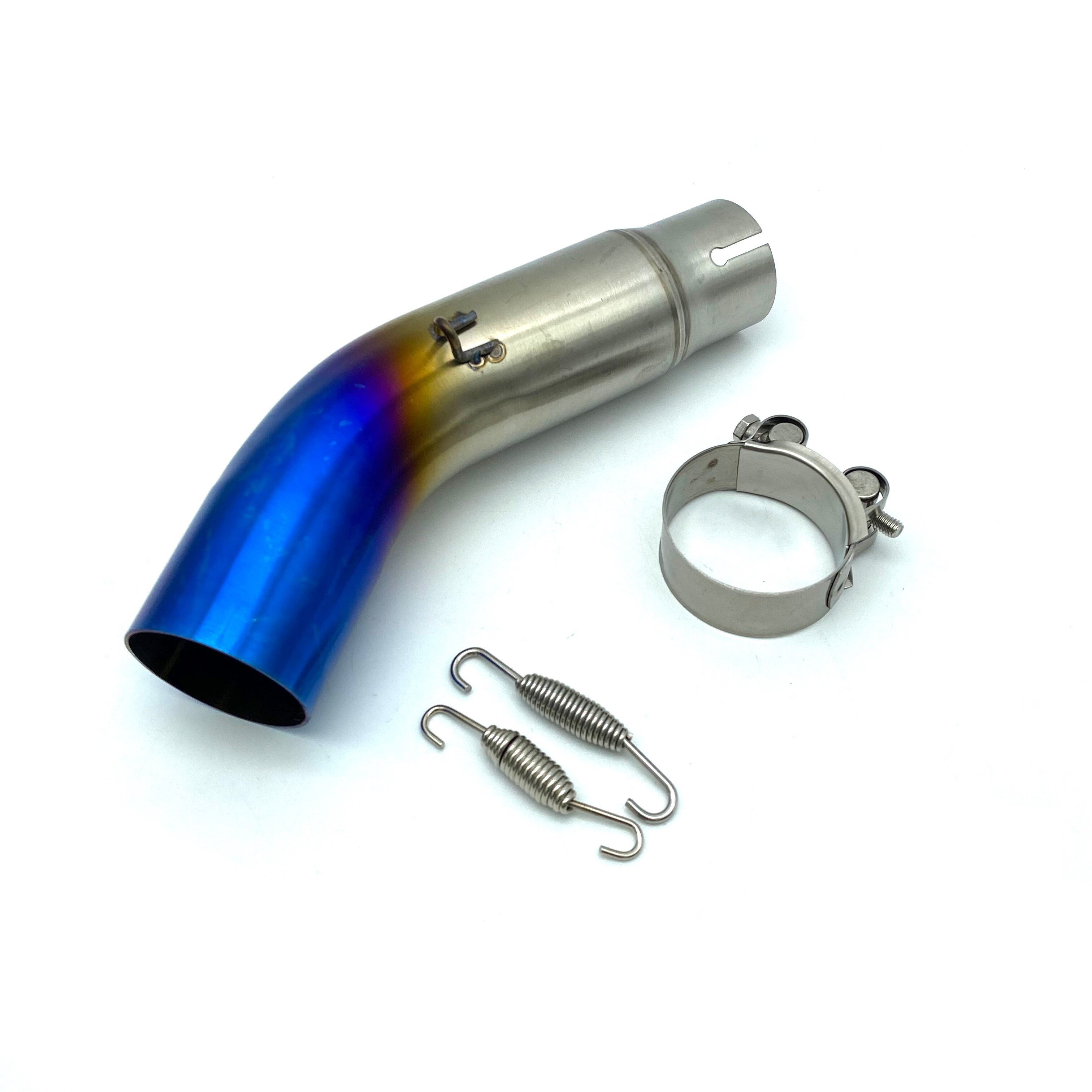 Realzion Motorfiets Slip-On Systeem Midden Link Pijp Uitlaat Sectie Sluit Voor Suzuki GSR750 Gsr 750: Blauw