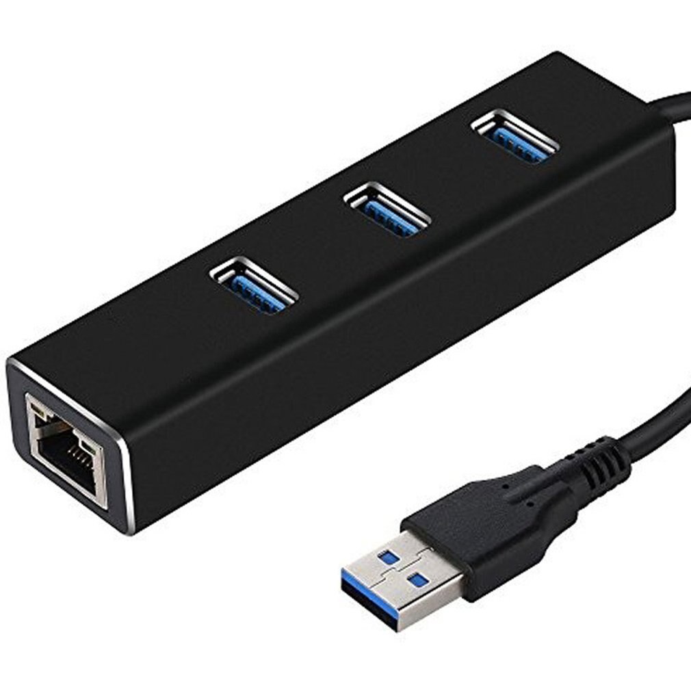 USB3.0HUB + Gigabit Network Card Hub 3 Ports USB 3.0 Gigabit Ethernet LAN Rj45 Network Adapter Hub to 1000mbps