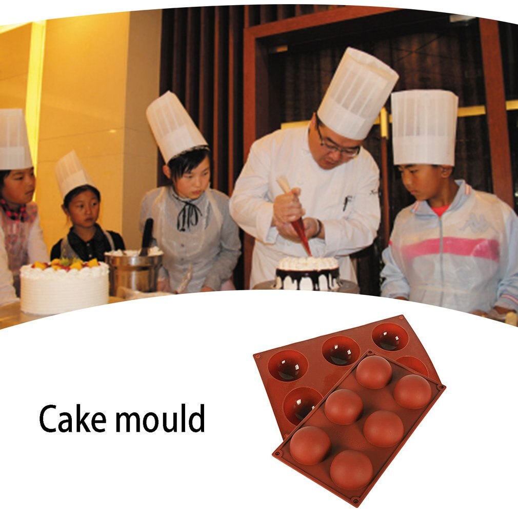 6 Holes Half Ball Sphere Chocolate Silicone Mold Round Semi Sphere Cake Silicone Baking Molds For Dessert DIY Jelly Dome Mousse