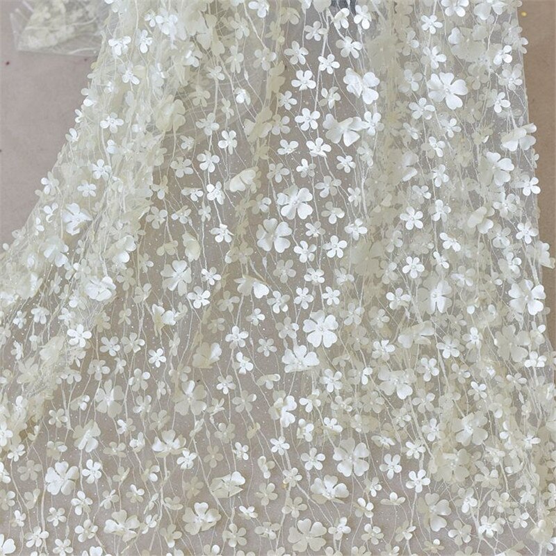 3D Satin- Blumen- überlagern tüll spitze stoff luftig Französisch Gittergewebe spitze Stoff Für Brautkleid, tanzen Prom, Festzug Kleid Braut Kleid