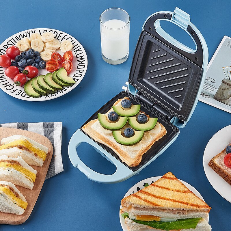 220v elétrica sanduíche máquina do fabricante de café da manhã antiaderente portátil torrada pão cozimento pan ue/reino unido/au/eua plug disponível
