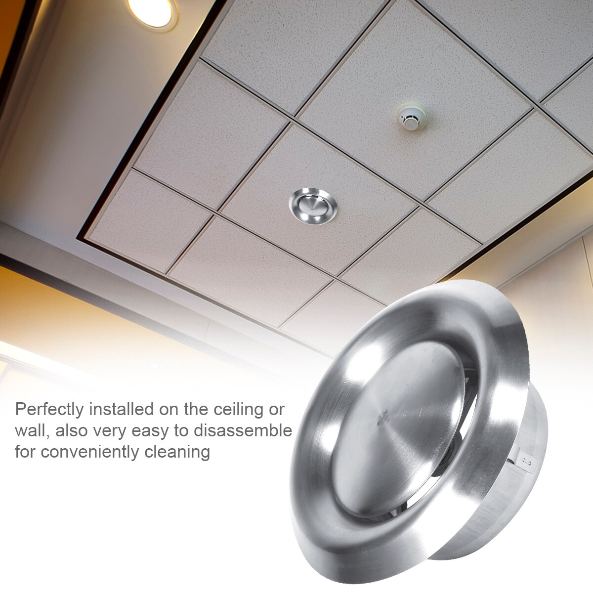 Air Vent Adjustable Wall Ceiling Home Stainless Steel Air Vent Round Ventilation Duct Cover Air Vents