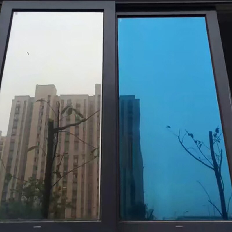 50cm X 200cm One Way Mirrored Window Film Solar Reflective Silver Layer Tint Room Building Decor