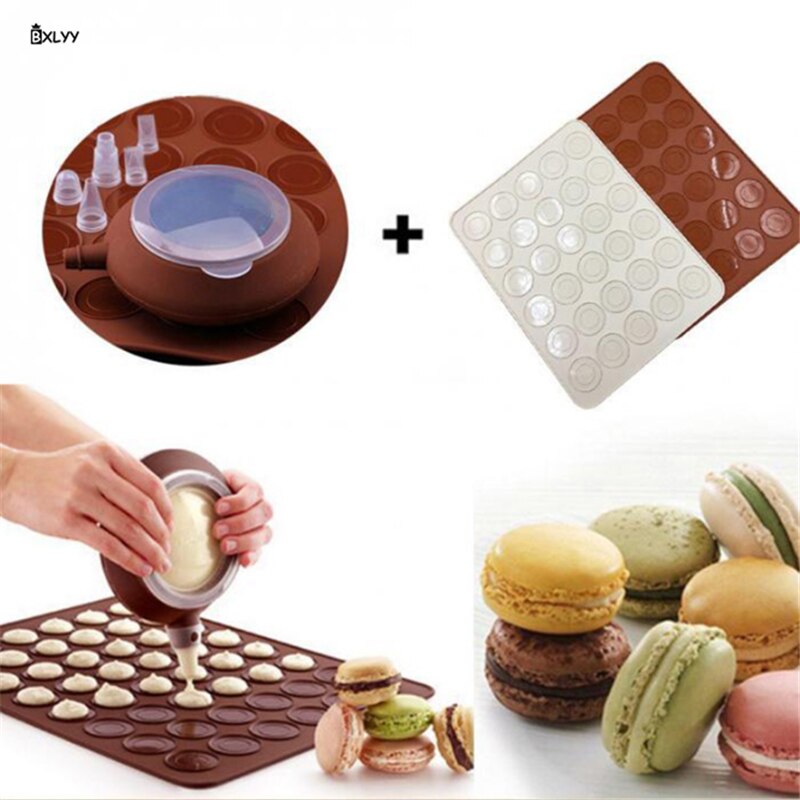 Silikondekorator tekanneformet dessertverktøy baketilbehør macaron klemme smør kakeverktøy dekorpenn silikonformer .8z
