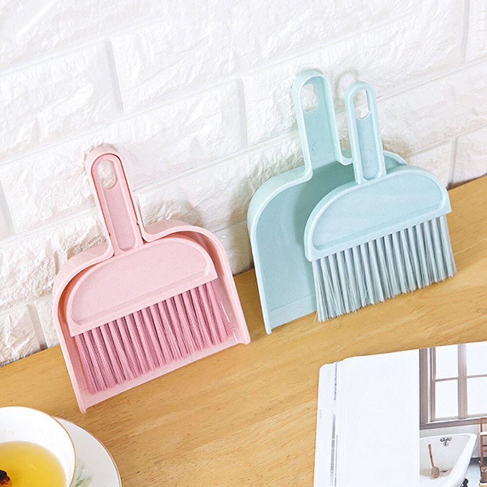 Desktop Cleaning Broom Dustpan Set Mini Handy Dust Cleaning Sweeping Brush Dustpan for Table Desk Keyboard