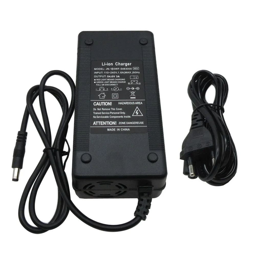 48v 54.6v 3a litiumbatterilader for 13s x 48 volt 48 v 3a li-ion 20ah x 30ah lader likestrøm  gx16 xlr  xt60 -kontakt