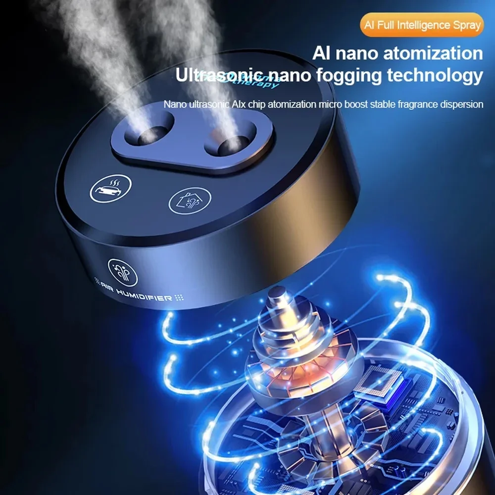 Ambientador para coche, difusor de Aroma, humidificador de aromaterapia, Oasis aromático eléctrico de aleación de aluminio, máquina de pulverización automática de aroma