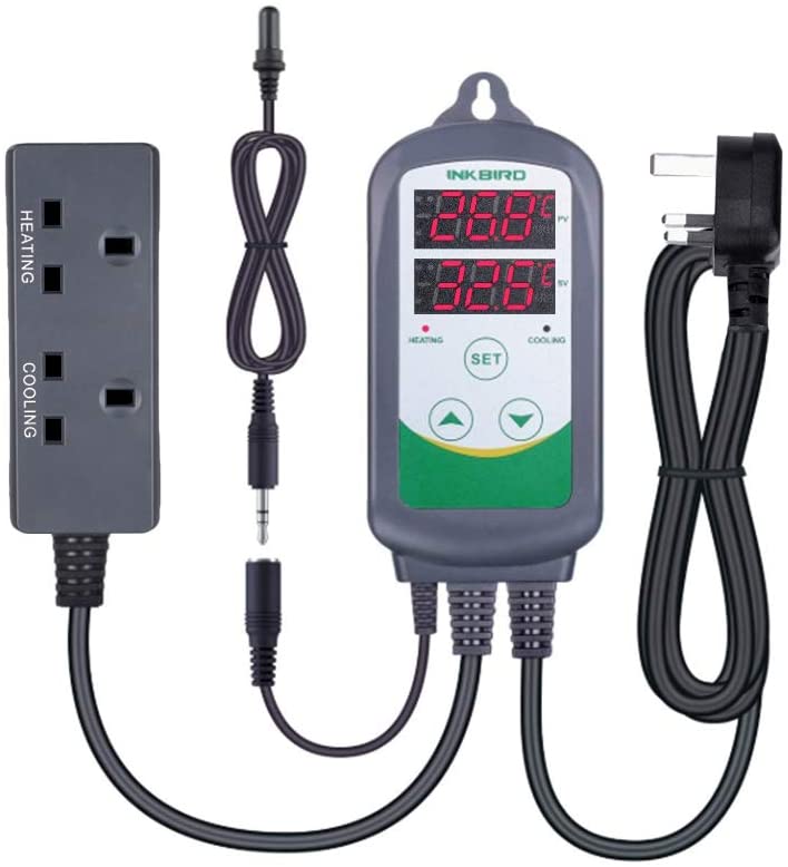 Inkbird ITC-308S régulateur de température automatique de chauffage/refroidissement avec sonde d'aquarium Durable pour piscine et alarme d'ambiance d'eau salée: UK Socket