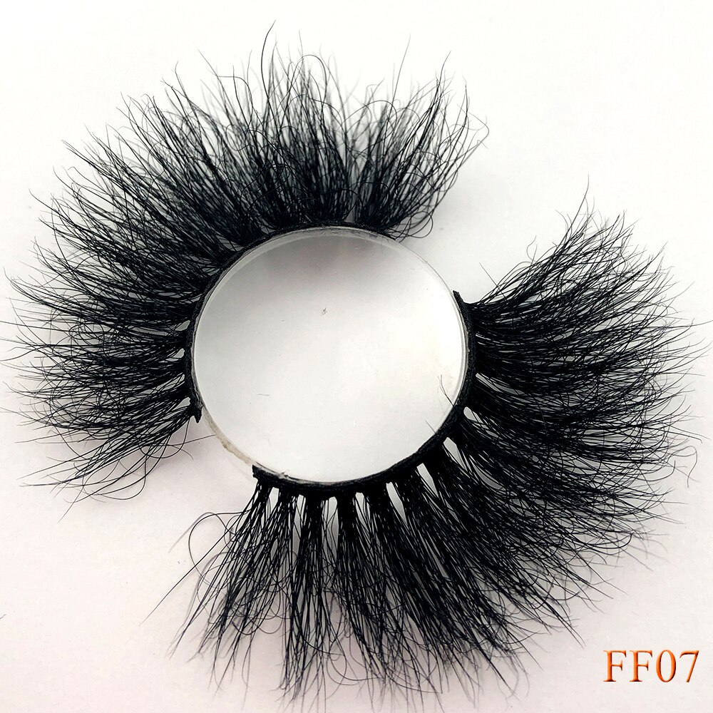 100% cils de vison 25mm cils moelleux en désordre 3D faux cils dramatiques longs cils naturels gros maquillage cils de vison: FF07