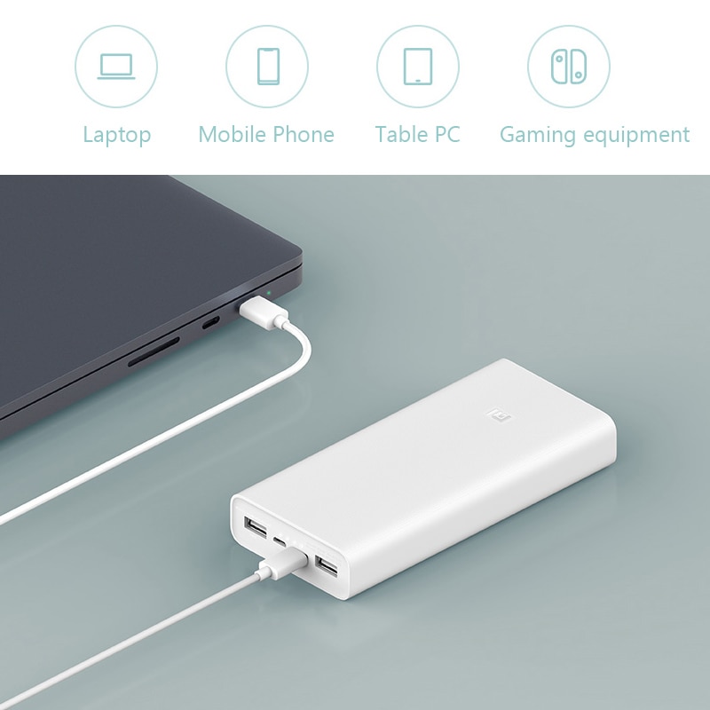 Xiaomi powerbank 20000 mah 3 plm 18zm 18w 2- -vejs hurtigopladning usb c bærbar mi powerbank 20000 ekstern batteri poverbank
