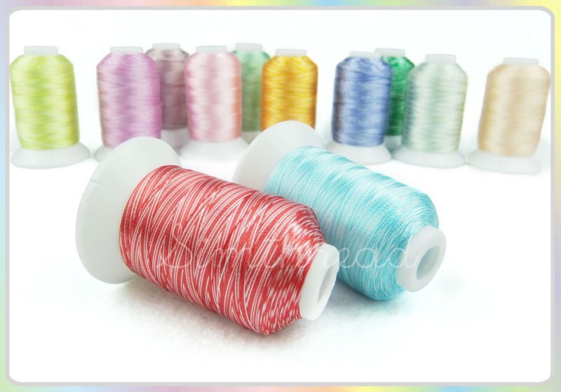 Multicolors Rayon Embroidery Machine Spools Thread 120D/2