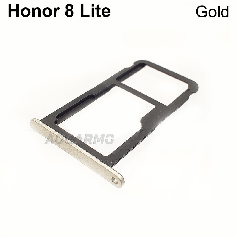 Aocarmo sd microsd holder nano sim kortspor for huawei honor 8 lite erstatningsdel