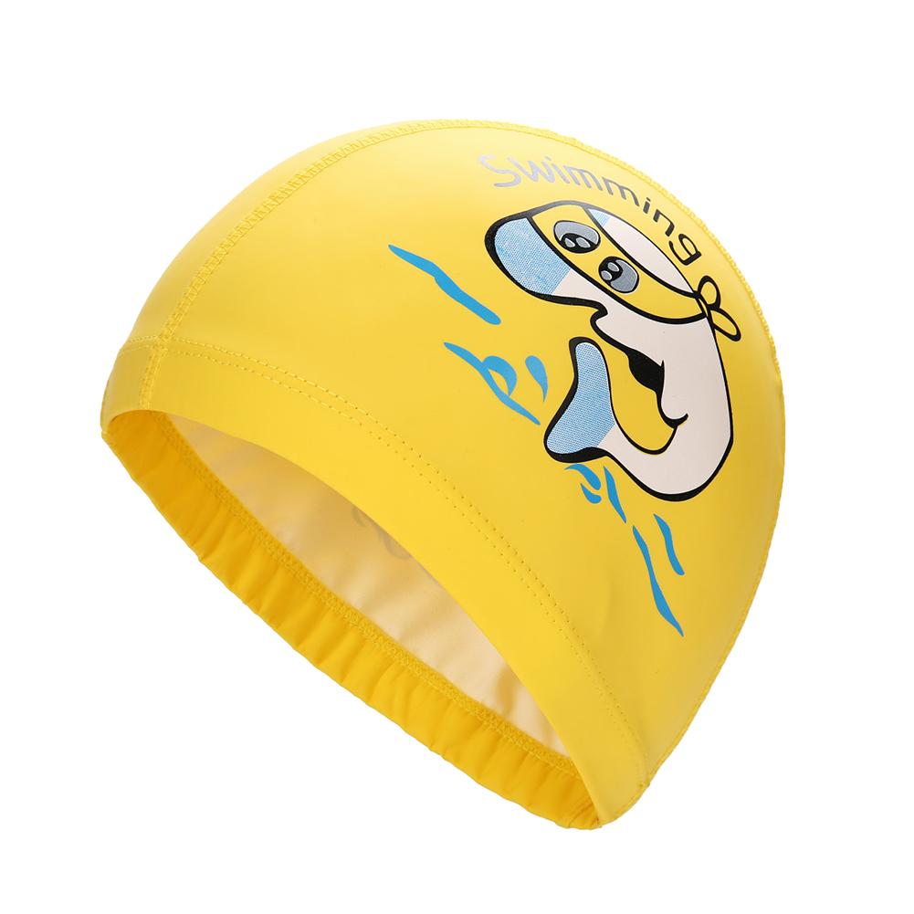 Lovely Cartoon Dolphin Kids Children Waterproof Swimming Cap Ear Protection Hat