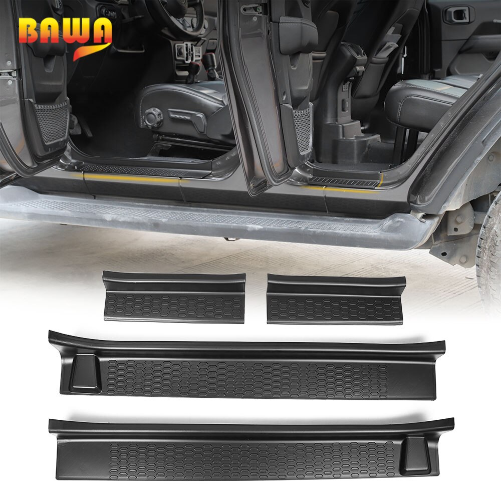 Car Accessories for Jeep Wrangler JL JT 2022 Welcome Pedal Cover Door Enter Guard Sill Scuff Plate Black