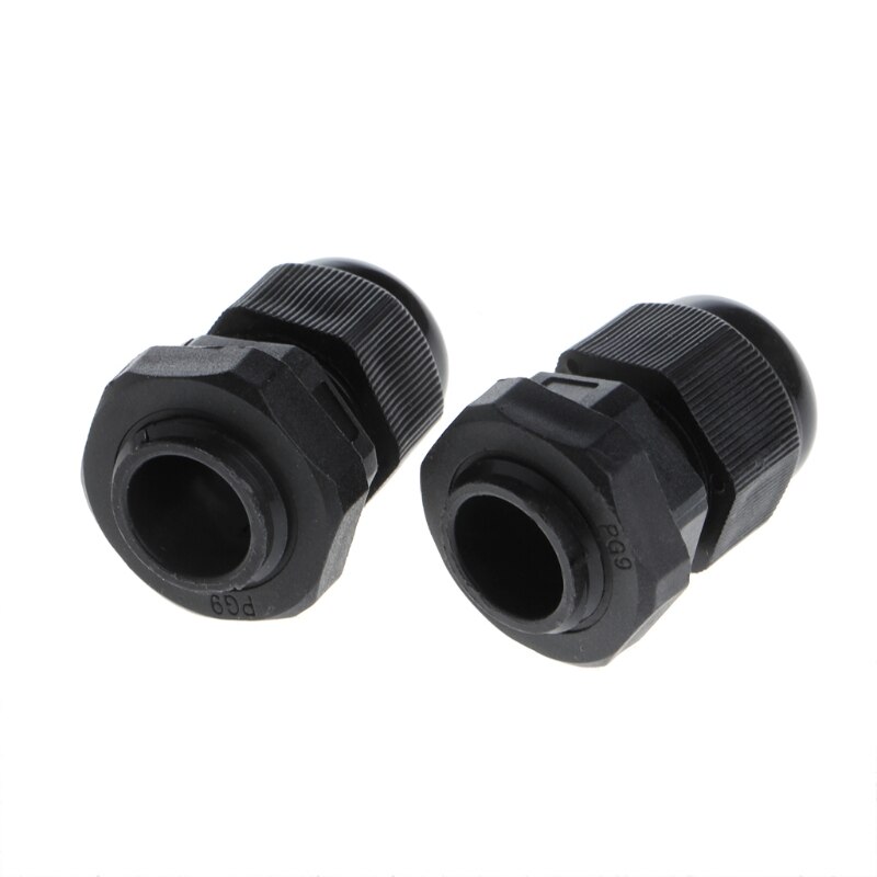 10 stk kabelgjennomføring  pg9 plast vanntett justerbar 3.5 - 8mm skjøter med pakning  m17e