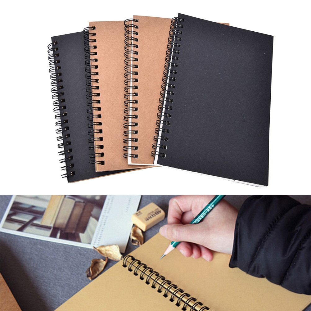 50 sheets Blank Sketchbook Diray for Drawing Graffiti Painting Sketch book Kraft spiral notebook Office School Supplies