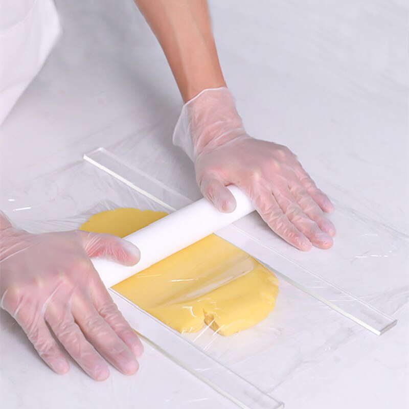 moule silicone pâtisserie outils pâtisserie Règle d&#39;équilibre pour rouler des biscuits en acrylique, 2 pièces, pour Fondant, glaçage, règle d&#39;épaisseur de Biscuit, accessoires de cuisson plus lisse
