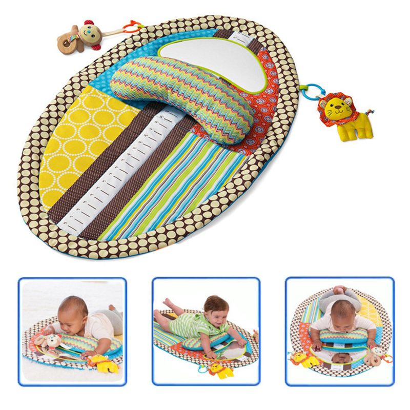 Tummy Time Activity Play Mat-Ergonomische Pluche Kussen-Baby Spiegel-Squishy Speelgoed Veranderende Pad-Hoogte meet Grafiek