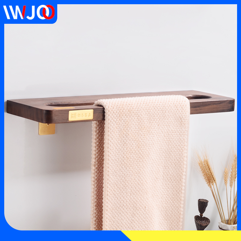 Bad Handtuch Ring Halter Messing Holz Handtuch Rack Hängen Halter Wand Montiert Wc Handtuch Halter Bar Hotel Bad Zubehör