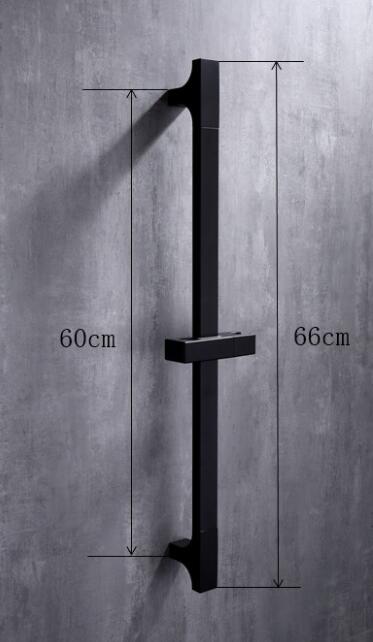 Black Shower Sliding Bar Wall Mounted Shower Bar Adjustable Sliding Rail Set 3 Function Shower Minimalist Style: only bar