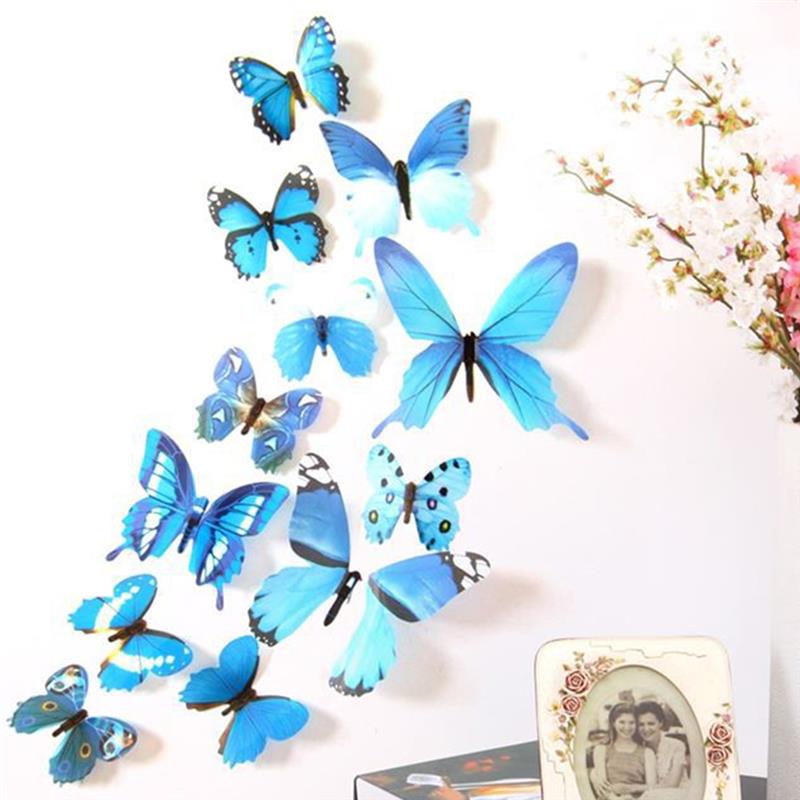 12pcs Wall Stickers PVC Simulation Insect Wall Decals Waterproof Wallpapers for Home Decoration