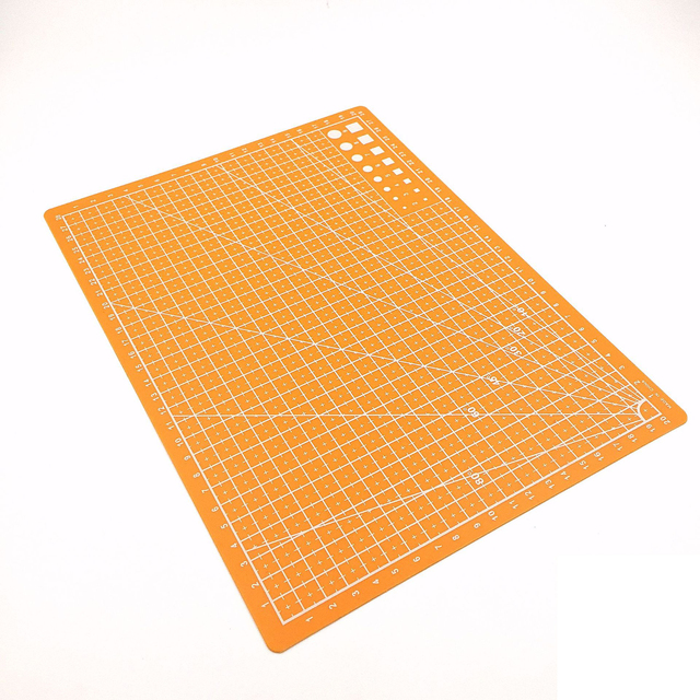 PVC-Schneidematte, einseitig, Patchwork-Schnittunterlage für Werkbank, Patchwork, NäHenne, manuelles DIY-Messer, Gravur, Leder-Schneidebrett: Orange / A5