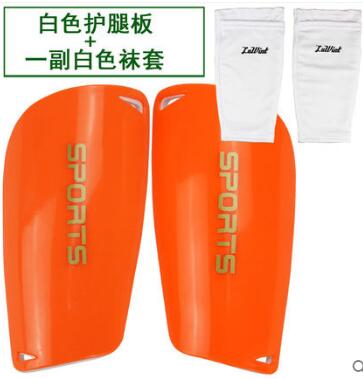Skinneben fodbold skinnebenbeskytter fodbold skinnebeskyttelse udendørs sportsben skjoldplade: Orange / L