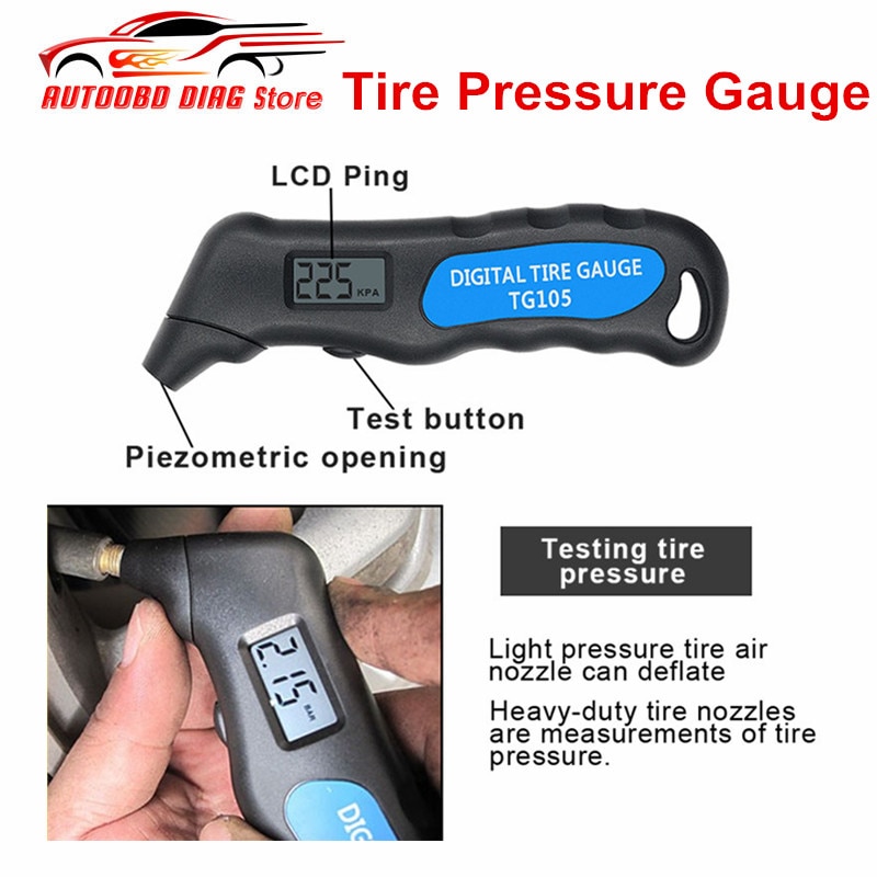 Digital Car Tire Tyre Air Pressure Gauge Meter LCD Display Manometer Barometers Tester for Car Truck Motorcycle Bike