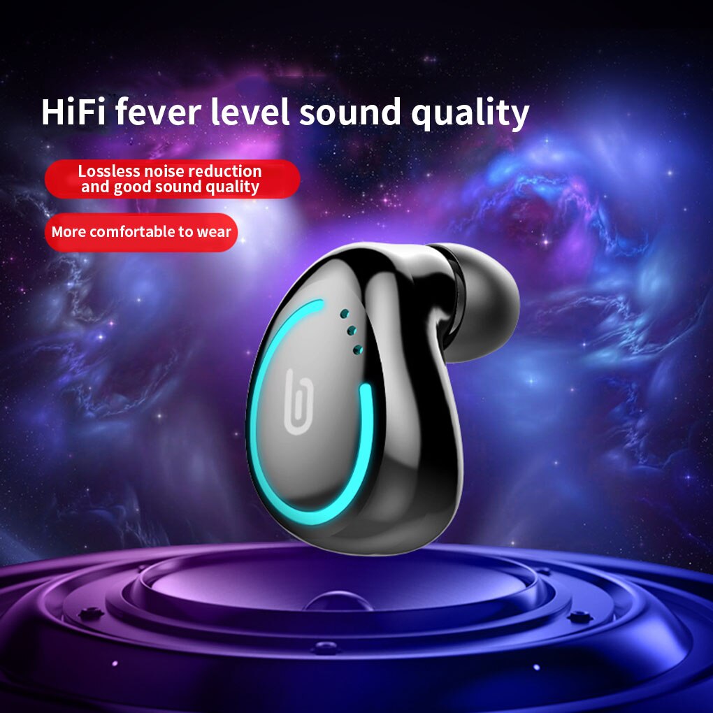 Single Ear Bluetooth Oortelefoon 5.0 In Oor Muziek Draadloze Oordopjes Sport Onzichtbare Oordopje Headset Een-Knop Stereo Oortelefoon
