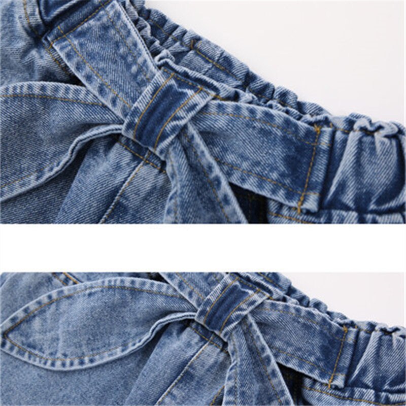 primavera niños Jeans chica sólido Jeans para niñas Bow Girls Jeans pantalones otoño Casual Niñas Ropa 6 8 10 12 13 año