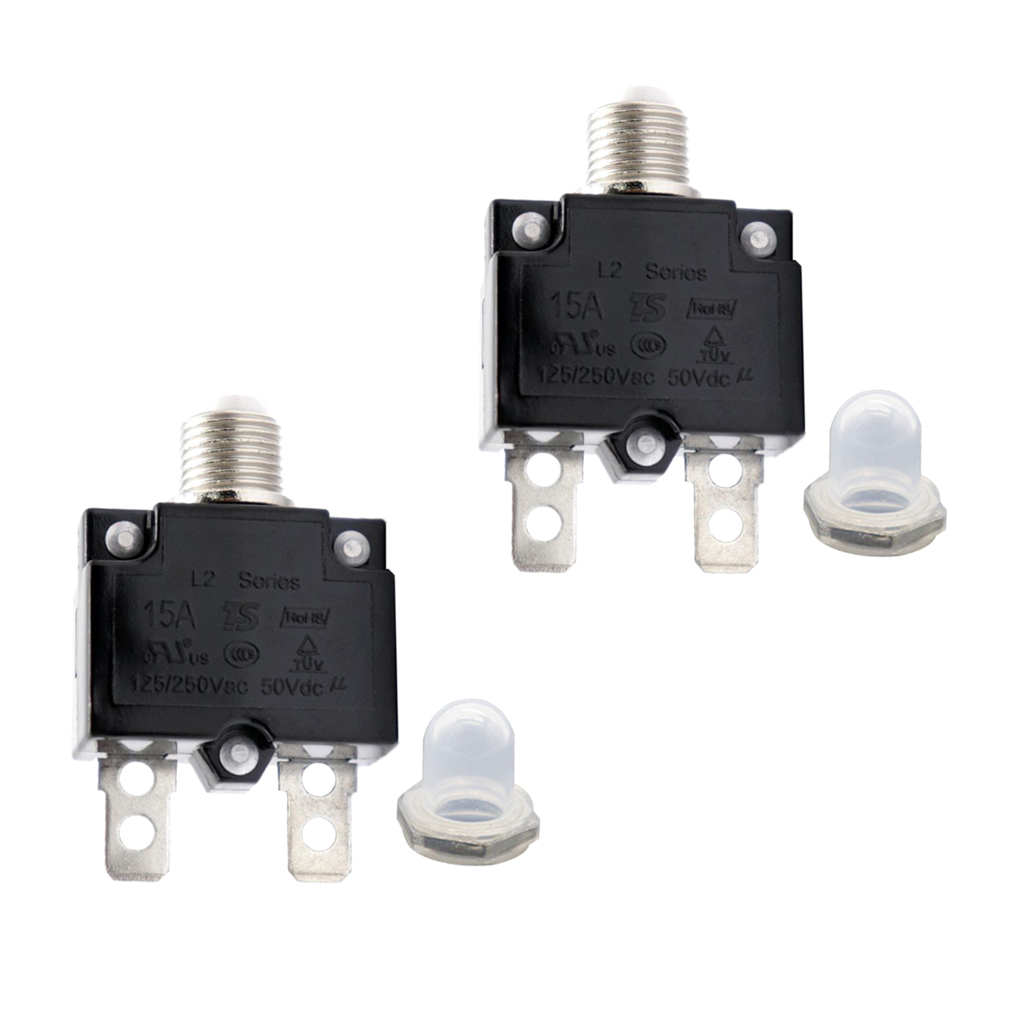 Pair 15Amp Circuit Breaker Thermal Breaker Thermal Protector Switch for Generator