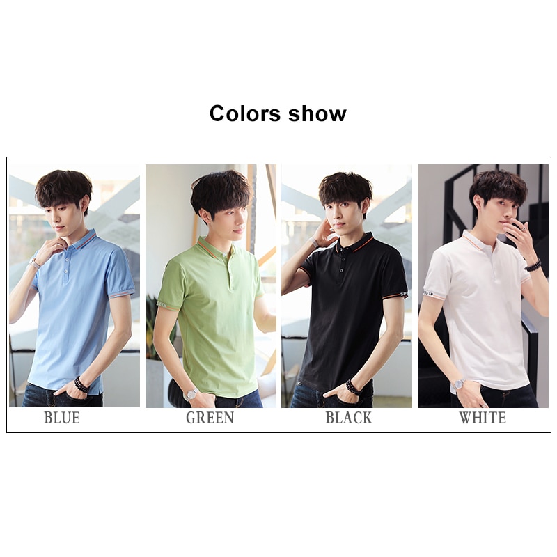 BROWON Summer Men's Short Sleeve Shirt Polo Men Casual Solid Color Turn-down Collar Slim Men Knitted Polo Shirt