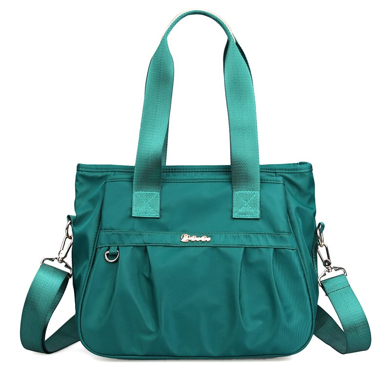 Women Nylon Shoulder Bags purses and handbags luxury Designers Luxury Female Top-handle Bags Brand Handbags: Lake Green